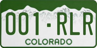 CO license plate 001RLR