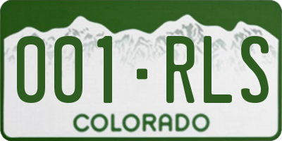 CO license plate 001RLS