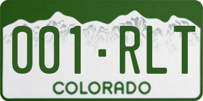 CO license plate 001RLT