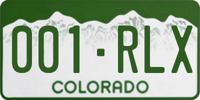 CO license plate 001RLX