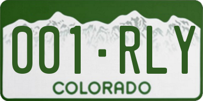 CO license plate 001RLY