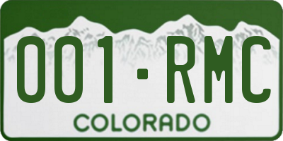 CO license plate 001RMC