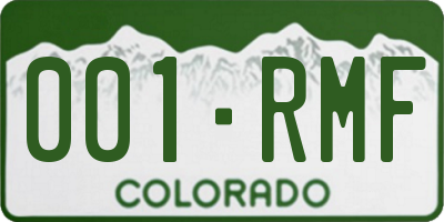 CO license plate 001RMF