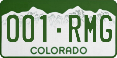 CO license plate 001RMG
