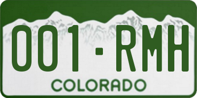 CO license plate 001RMH