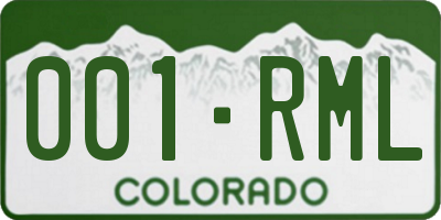 CO license plate 001RML