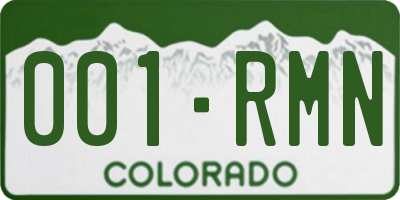 CO license plate 001RMN