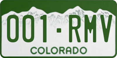 CO license plate 001RMV