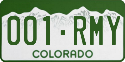 CO license plate 001RMY