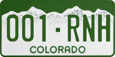 CO license plate 001RNH
