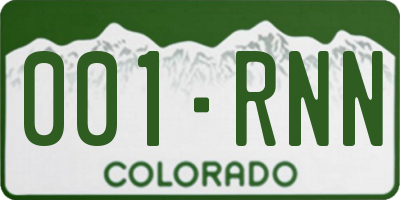 CO license plate 001RNN