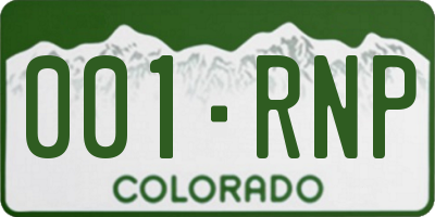 CO license plate 001RNP