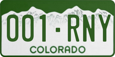 CO license plate 001RNY