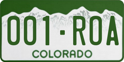 CO license plate 001ROA