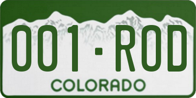 CO license plate 001ROD