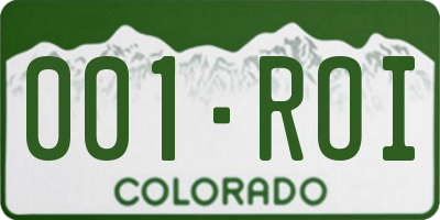 CO license plate 001ROI