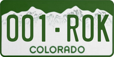 CO license plate 001ROK