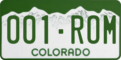 CO license plate 001ROM