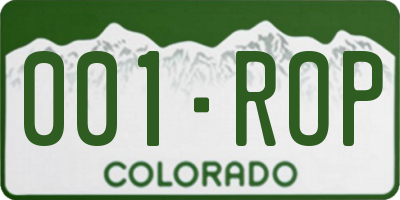 CO license plate 001ROP
