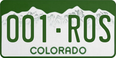 CO license plate 001ROS
