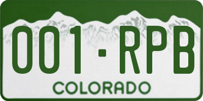 CO license plate 001RPB
