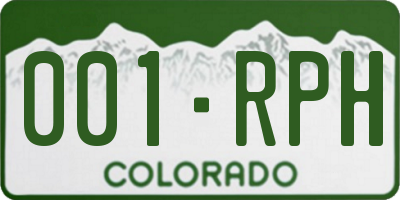 CO license plate 001RPH