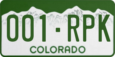 CO license plate 001RPK