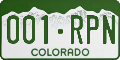 CO license plate 001RPN