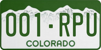CO license plate 001RPU