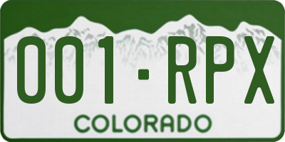 CO license plate 001RPX