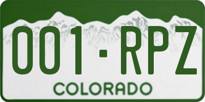 CO license plate 001RPZ