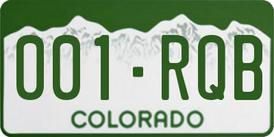 CO license plate 001RQB