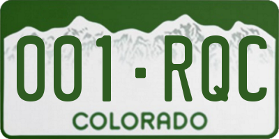 CO license plate 001RQC