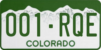 CO license plate 001RQE