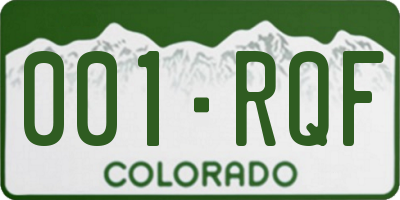 CO license plate 001RQF