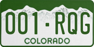 CO license plate 001RQG