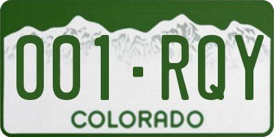 CO license plate 001RQY