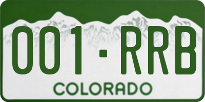 CO license plate 001RRB