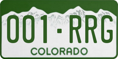 CO license plate 001RRG