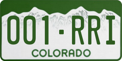 CO license plate 001RRI