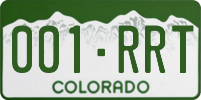 CO license plate 001RRT