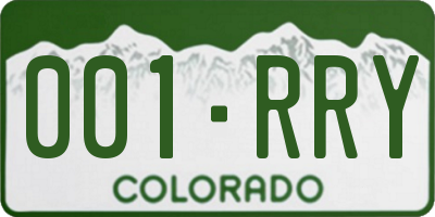 CO license plate 001RRY
