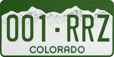 CO license plate 001RRZ