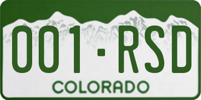 CO license plate 001RSD