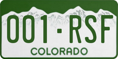 CO license plate 001RSF