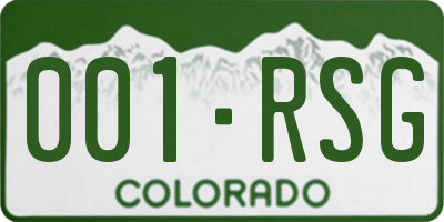CO license plate 001RSG