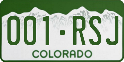 CO license plate 001RSJ