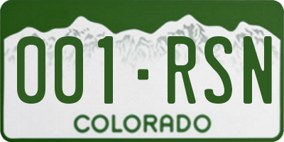 CO license plate 001RSN