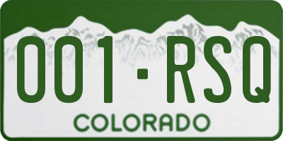 CO license plate 001RSQ