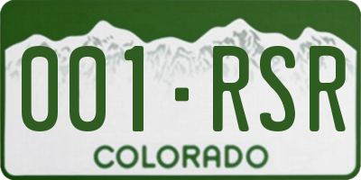 CO license plate 001RSR